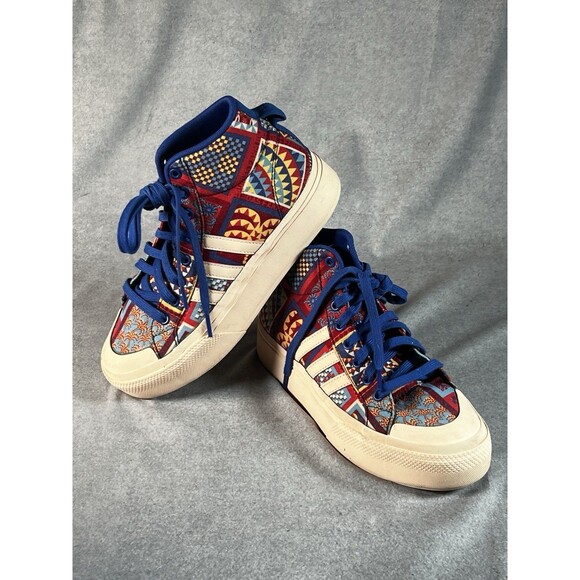 adidas Shoes - Adidas FARM Rio X Bravada 2.0 Platform Mid Patchwork Quilt Preowned GUC Size 7.5